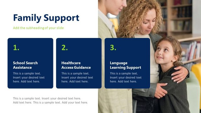 Family Support with Three Steps – Relocation Services Presentation Slide