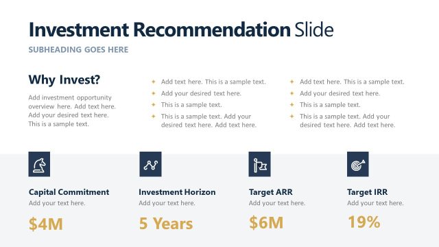Investment Recommendation Slide for Reasons Discussion