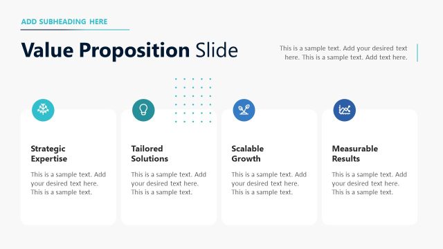 Value Proposition Slide with Graphical Icons – Business Development Template