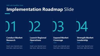 Four Step Roadmap Slide - Global Business Strategy Template 