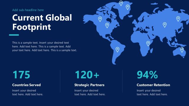 Current Global Footprint PPT Slide – Global Business Strategy Template
