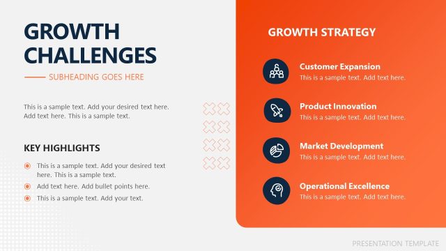 Growth Challenges Overview Slide – Organic Business PPT Template