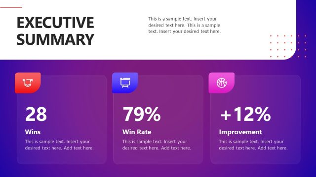 Executive Summary PPT Layout Slide for Sport Event Discussion