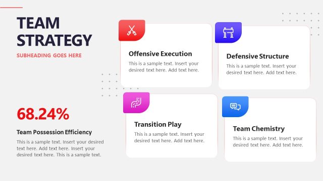 Team Strategy Overview Slide with Numbers