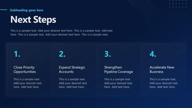Next Steps Discussion – Sales Rep Presentation Template