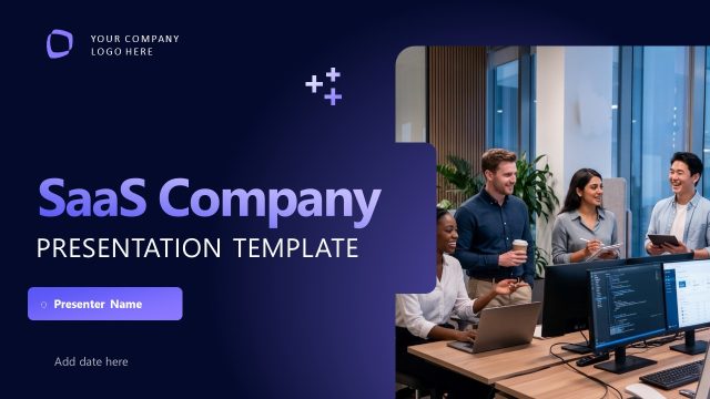 SaaS Company PPT Template for Title Presentation