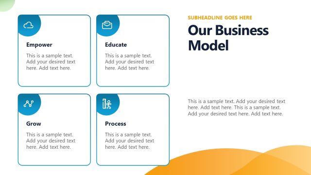 Four Points Business Model Presentation Slide – Small Business Profile Template