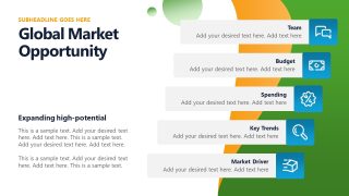 Five Sections for Market Opportunity Slide - Business Company Profile PPT Template 