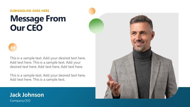 Message from Our CEO Slide – Small Business Company Profile PPT Template
