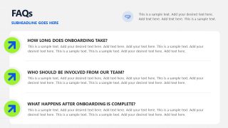 Creative Client Onboarding Template Slide for FAQs