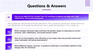 Q&A Slide - Internal Workshop PPT Template 