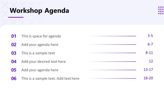 Workshop Agenda Slide for PowerPoint – Internal Workshop Template