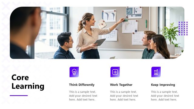 Core Learnings Discussion Slide – Internal Workshop Presentation Template