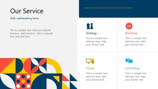 Service Portfolio in Light Geometry PowerPoint Design