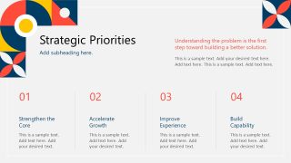 Four Strategic Priorities Light Geometry PPT Presentation