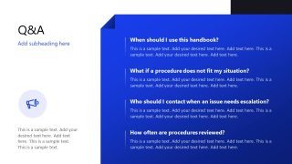 Procedure Handbook PPT Template Slide Q&A