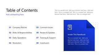 Customizable Procedure Handbook Template Slide 