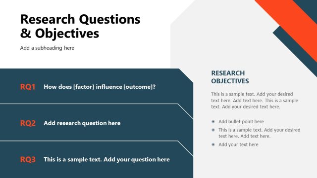 Research Questions and Objectives Academic Dissertation Layout - SlideModel