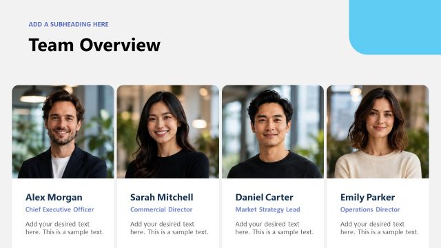 Team Overview for Business Development Slide