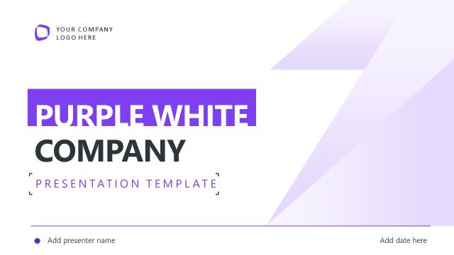 Purple White Company PPT Template Cover Slide