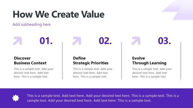 How We Create Value – Purple White Company PPT Template
