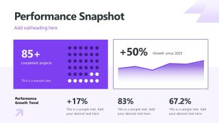 Purple White Company PPT Slide with Data Visualization 