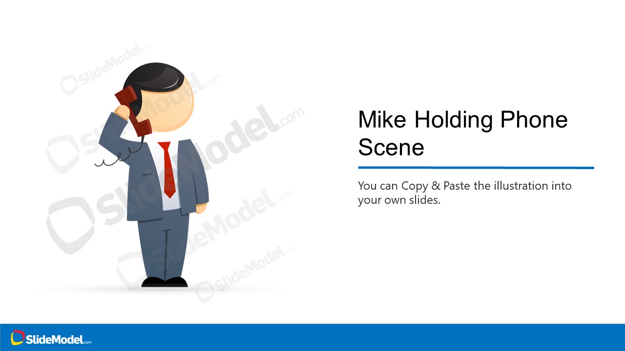 PPT Mike Cartoon Graphics Template 