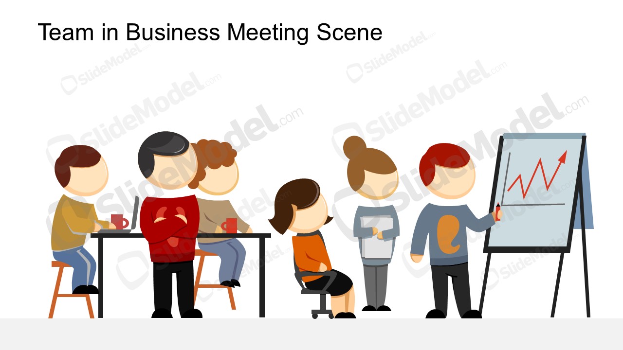 Casual Team Meeting Illustration Scene - SlideModel