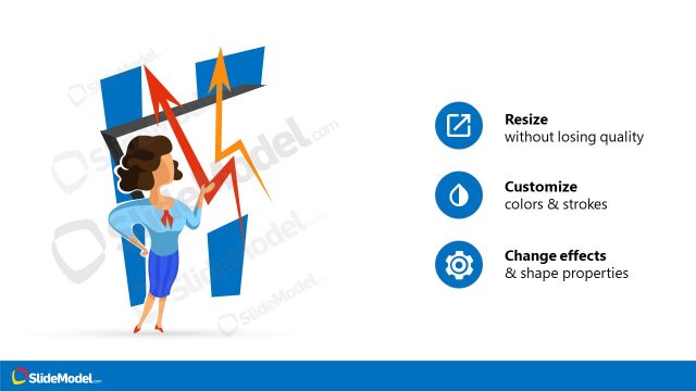 Cartoon Illustration of Woman Presenting Chart Scene