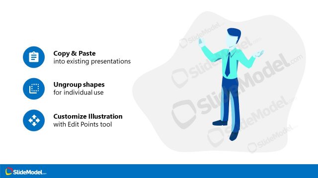 Presentation of Isometric View Man Illustration