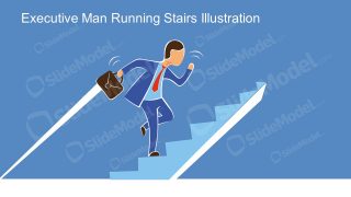 Presentation of Business Man Running on Stair