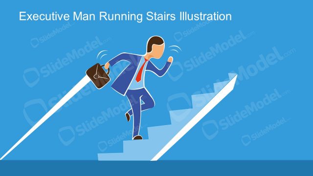 Illustration of Executive Leader Running on Stair