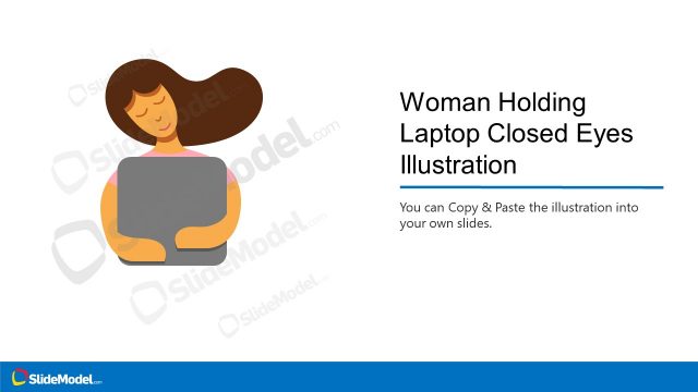 Woman Holding Laptop Quietly Illustration Scene