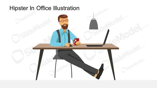 Hipster Man Illustration Office PowerPoint