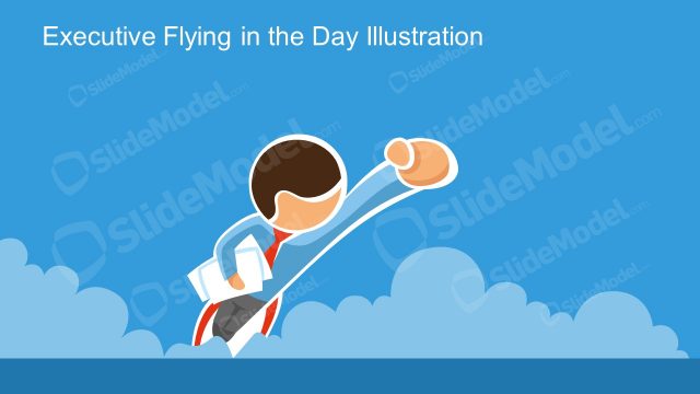 Success Metaphor Template Business Man Flying