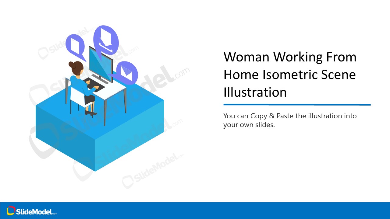 Woman Working on Computer Template 