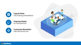 Editable Isometric Illustration Meeting Template