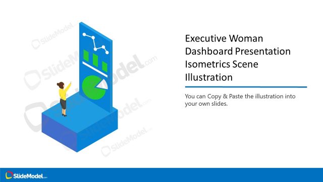 Executive Woman Dashboard Presentation Isometrics Scene Illustration
