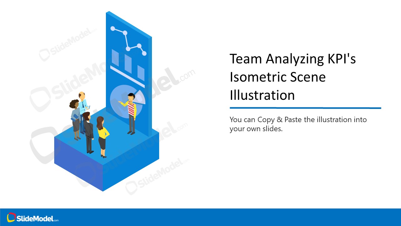 Team Dashboard Isometric Illustration PPT