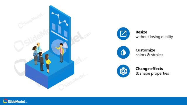 Isometric Illustration Team Meeting PowerPoint