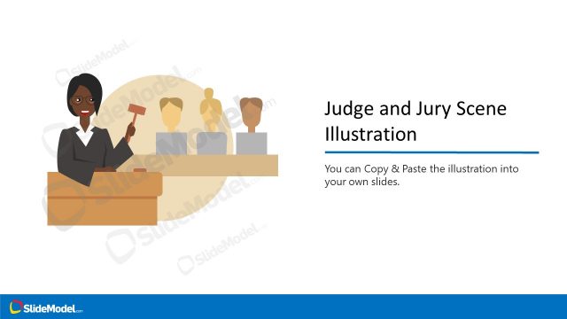 Judge and Jury Scene Illustration for Presentations
