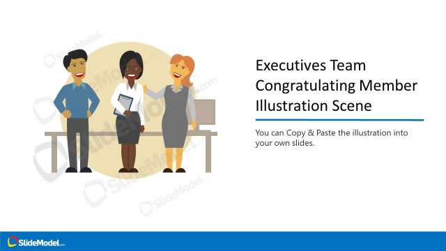 Executives Team Congratulating Member Illustration Scene