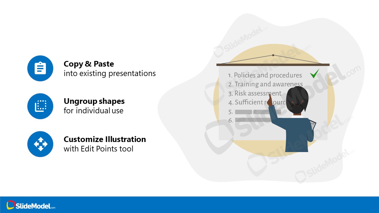 Check List Over Woman going over checklist Illustration Scene - SlideModel