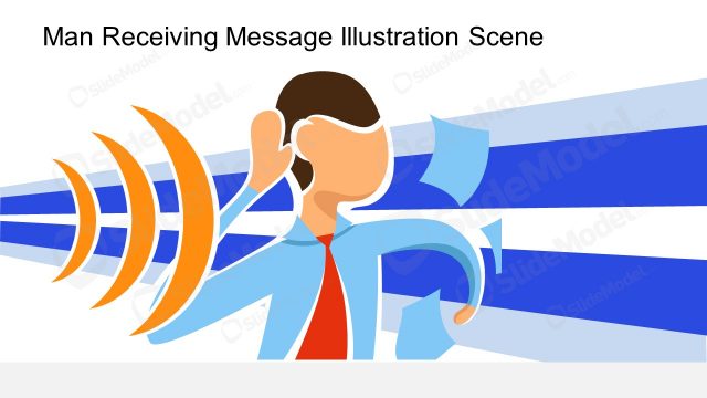 Man Receiving Message Illustration Scene