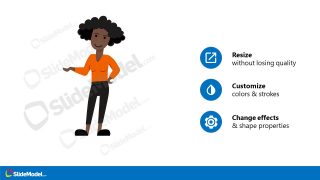 Bullet Points Slide African American Avatar Template 