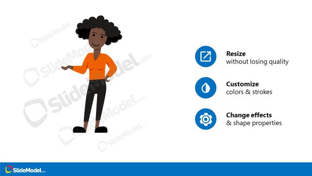 Cartoon Female Figure African American PowerPoint