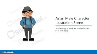 Presentation of Asian Male Character Cartoon 