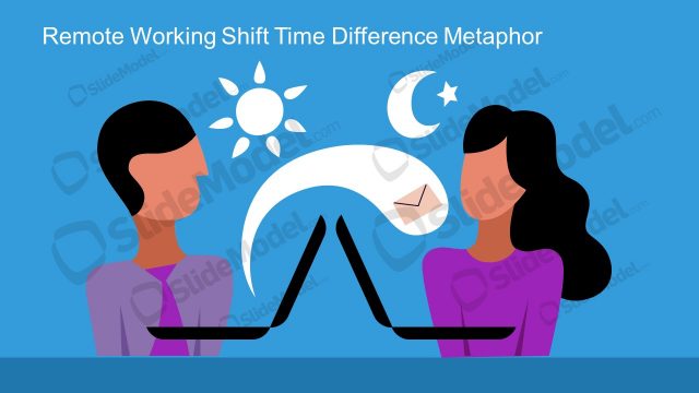 Male and Female Cartoon Home Office PPT