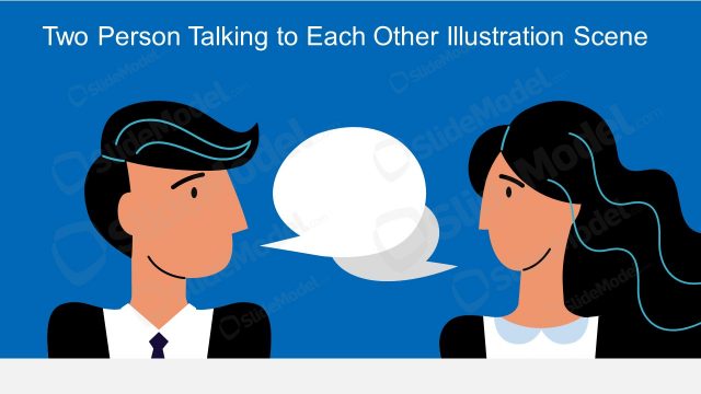 Two Person Talking to Each Other Illustration Scene