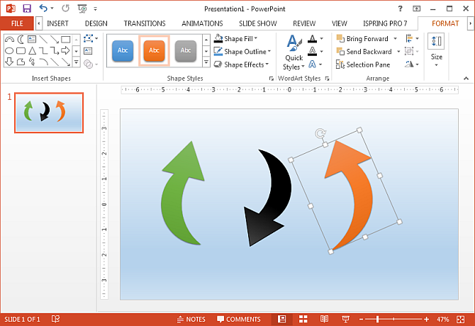 Arrow shapes in PowerPoint